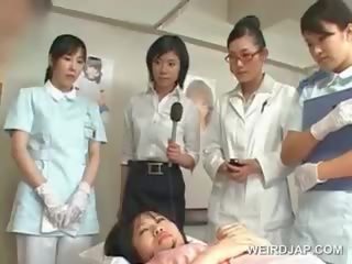 Asian Brunette teenager Blows Hairy pecker At The Hospital