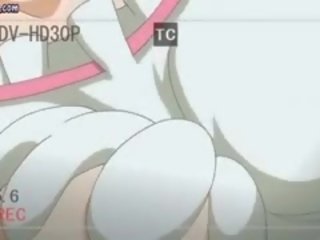 Sprośny anime dostaje usta wypełniony przez ogromny putz