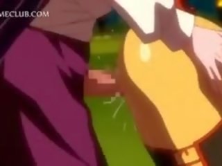 Saldus 3d anime raudonplaukiai gauna sensacingas kūnas pripildytas su sperma