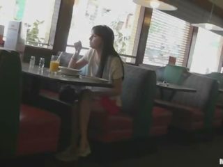 Cutie spotted in the diner fucked hard
