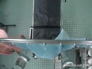 Terrific Asian Getting Pussy Checked At The medical person Squirts