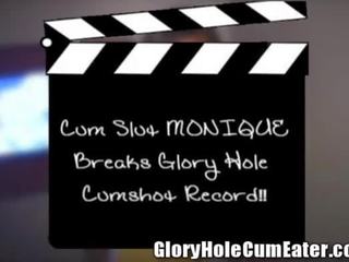 Gloryhole Record 21 fellows Anal and Vaginal Creampies with Cum Swallowing