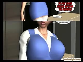 3d Comic Office lassie With Bigboobs
