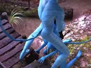 Avatar בייב אנאלי מזוין על ידי ענק כָּחוֹל putz