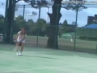 Asian Tennis Court Public sex movie