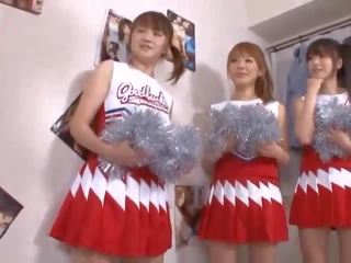 Three big tits japanese cheerleaders sharing putz