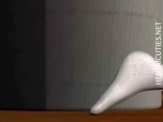 З кляпом у роті 3d аніме уява жінка отримує трахкав