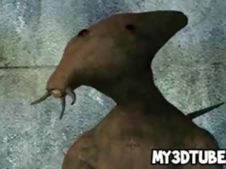 Grande 3d desenho animado loira mel fica fodido por um alienígena