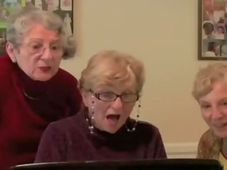 3 Grannies React To Big Black prick sex movie video