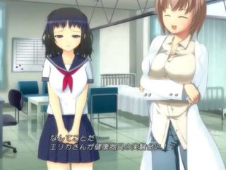 Anime deity in school uniform masturbating pussy