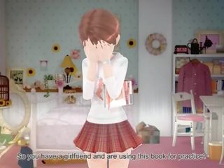 Innocent anime sweetie showing undies ýubkasyny jyklamak
