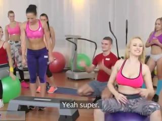Fitness Rooms Big boobs babes suck and fuck teachers johnson before orgasm