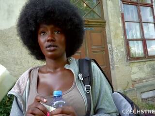 Czech Streets 152 Quickie with charming Busty Black Girl: Amateur sex movie feat. George Glass
