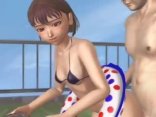 3D Asian young lady gets Fucked by the Pool Side: Free adult clip 89