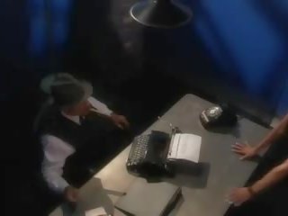 Enchanting Busty Young Brunette dirty video in Office 50s Style