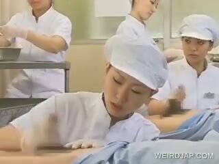 Japanilainen sairaanhoitaja työskentely karvainen peniksen, vapaa likainen video- b9